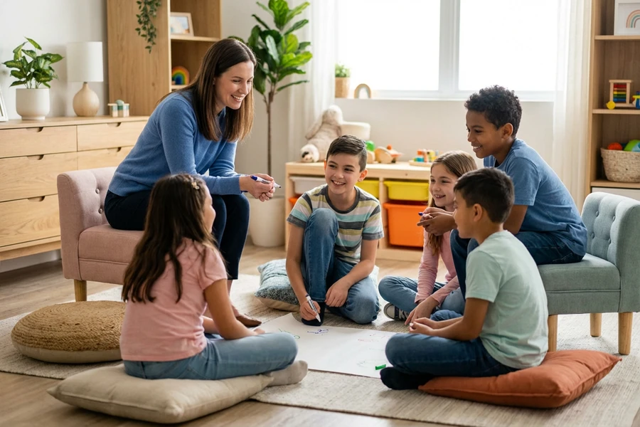 Explicamos cómo la terapia de grupo ayuda a mejorar las habilidades sociales, emocionales y de autonomía en niños y adolescentes, creando un espacio seguro para aprender y relacionarse.